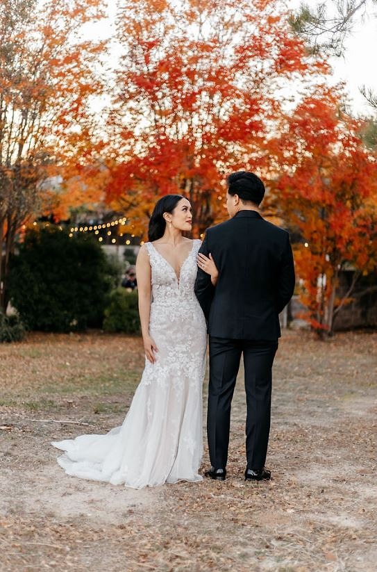 bride with sexy lace wedding gown
